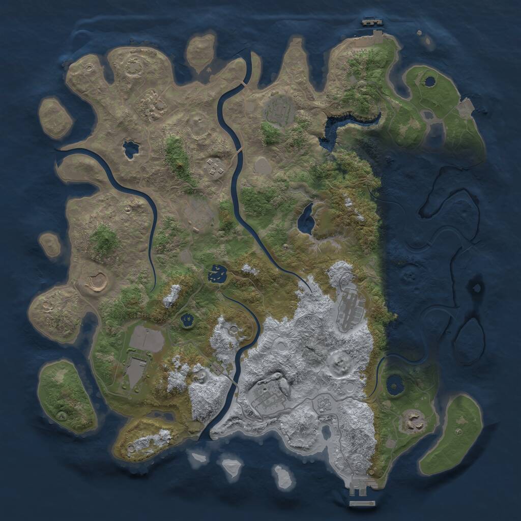 Rust Map: Procedural Map, Size: 4096, Seed: 1766116963, 16 Monuments