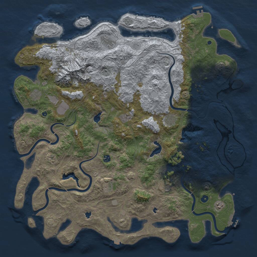Rust Map: Procedural Map, Size: 5200, Seed: 6548721, 17 Monuments