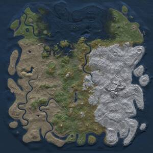 Thumbnail Rust Map: Procedural Map, Size: 6000, Seed: 324453848, 17 Monuments