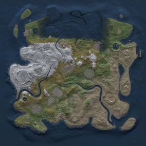 Thumbnail Rust Map: Procedural Map, Size: 3700, Seed: 1755310469, 17 Monuments