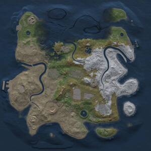 Thumbnail Rust Map: Procedural Map, Size: 3500, Seed: 1472934234, 15 Monuments