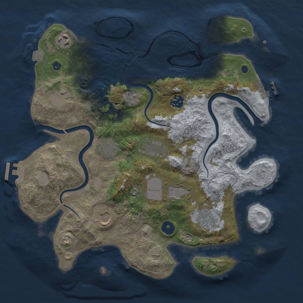 Rust Map: Procedural Map, Size: 3500, Seed: 1472934234, 15 Monuments