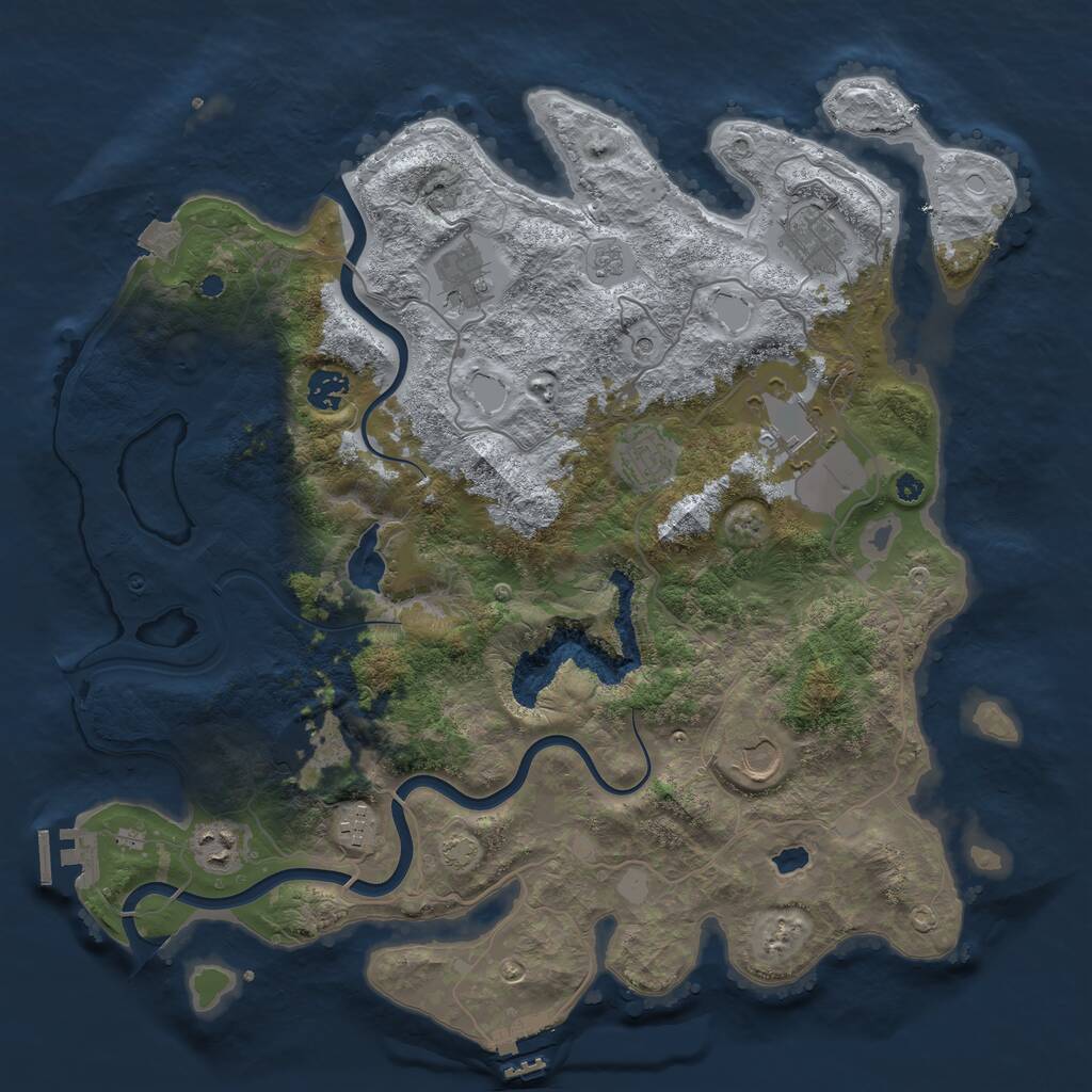 Rust Map: Procedural Map, Size: 4000, Seed: 14319, 15 Monuments