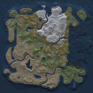 Thumbnail Rust Map: Procedural Map, Size: 4300, Seed: 630300464, 16 Monuments
