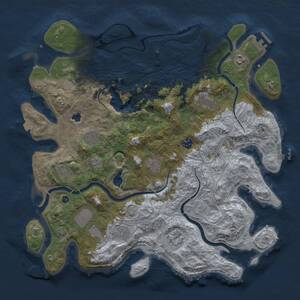 Thumbnail Rust Map: Procedural Map, Size: 4250, Seed: 1743926558, 16 Monuments
