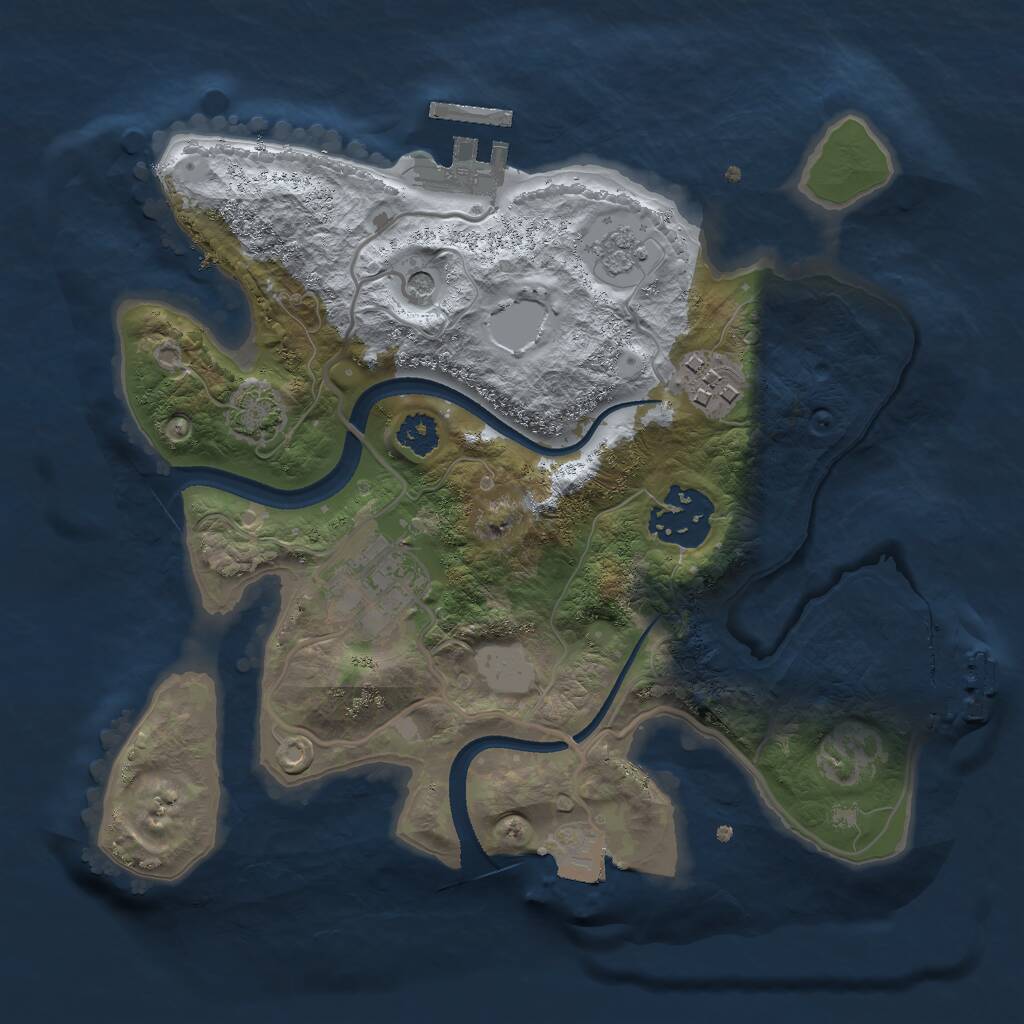 Rust Map: Procedural Map, Size: 2500, Seed: 9715612, 9 Monuments