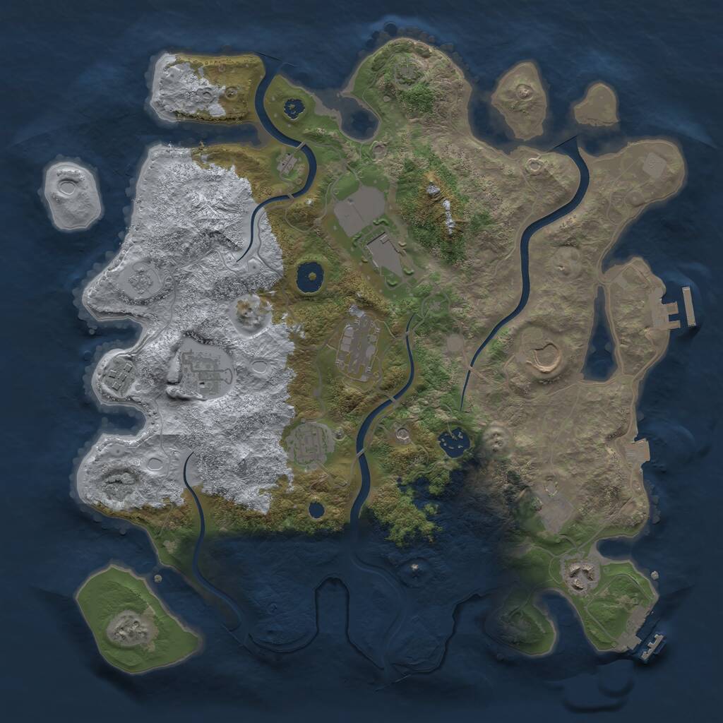 Rust Map: Procedural Map, Size: 3700, Seed: 779843834, 15 Monuments