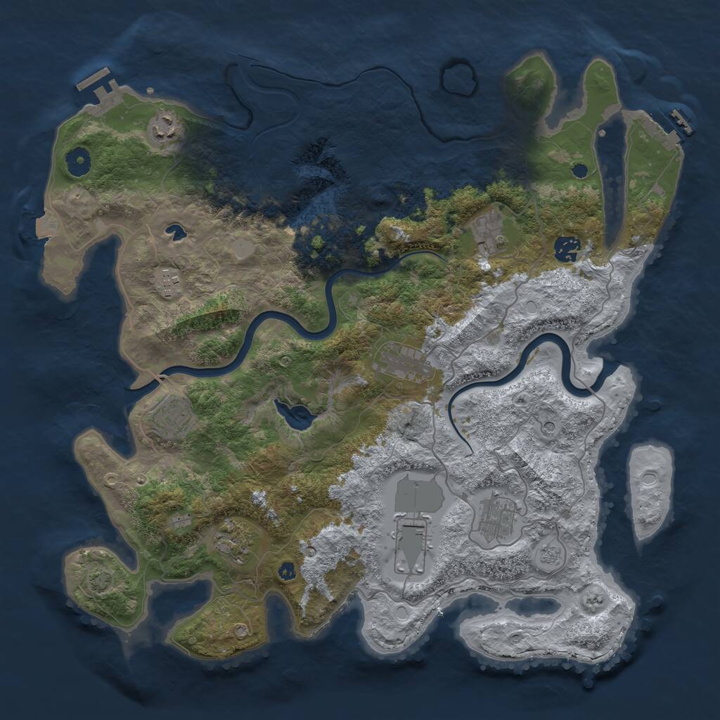 Rust Map: Procedural Map, Size: 4000, Seed: 280708, 15 Monuments
