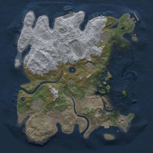 Thumbnail Rust Map: Procedural Map, Size: 3500, Seed: 1093375861, 12 Monuments