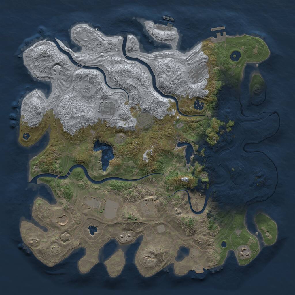 Rust Map: Procedural Map, Size: 4250, Seed: 2377662, 15 Monuments