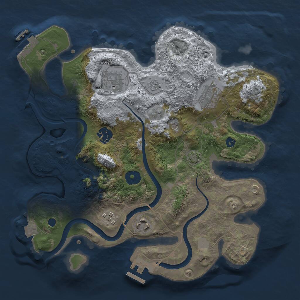 Rust Map: Procedural Map, Size: 3000, Seed: 14319, 11 Monuments