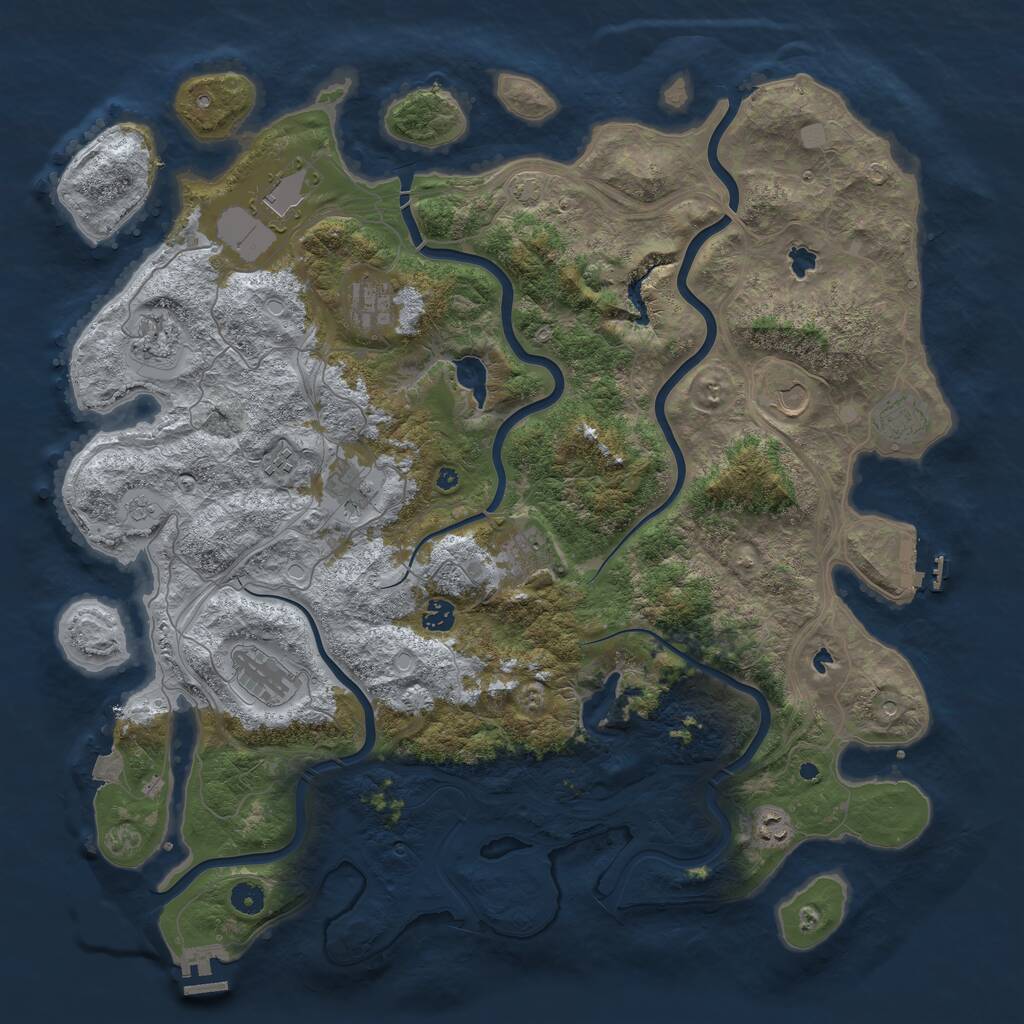 Rust Map: Procedural Map, Size: 4680, Seed: 3072026, 17 Monuments