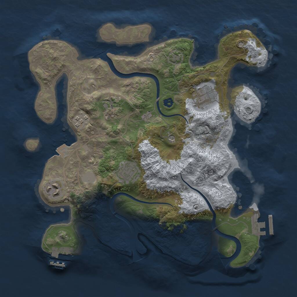 Rust Map: Procedural Map, Size: 3000, Seed: 170324, 10 Monuments