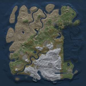 Thumbnail Rust Map: Procedural Map, Size: 4250, Seed: 1876939008, 17 Monuments