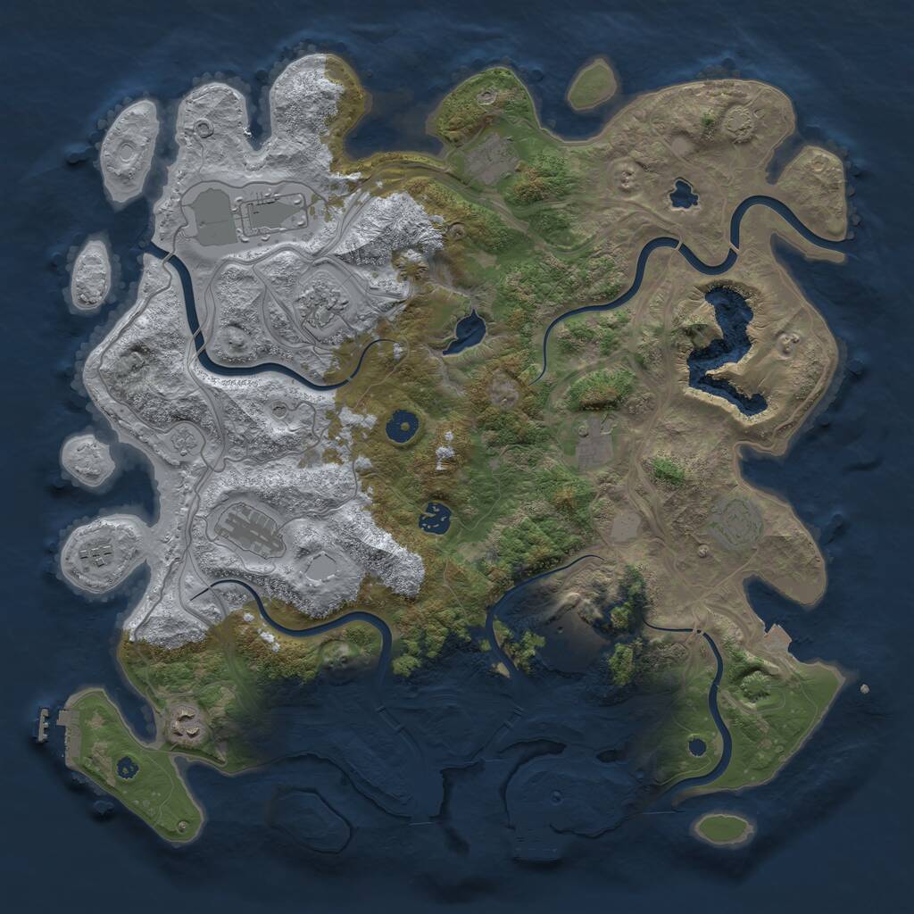 Rust Map: Procedural Map, Size: 4300, Seed: 1563318923, 16 Monuments