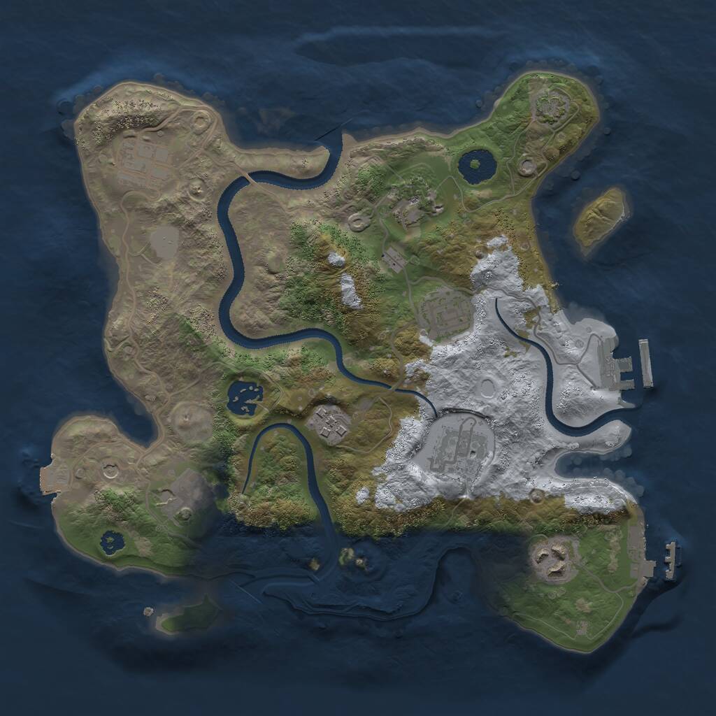 Rust Map: Procedural Map, Size: 3000, Seed: 648247, 13 Monuments