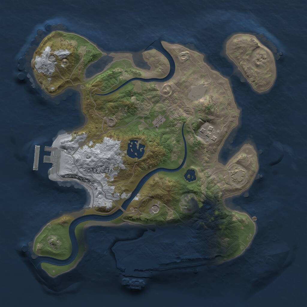 Rust Map: Procedural Map, Size: 2500, Seed: 1696419466, 7 Monuments