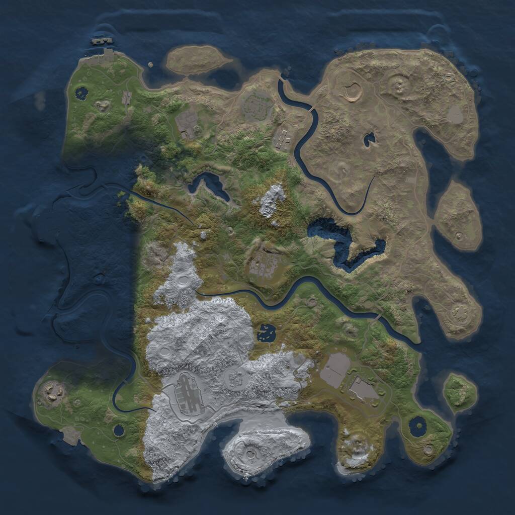 Rust Map: Procedural Map, Size: 4000, Seed: 1548516943, 15 Monuments