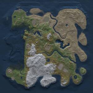 Thumbnail Rust Map: Procedural Map, Size: 4000, Seed: 1548516943, 17 Monuments
