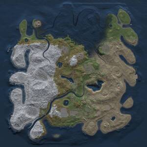 Thumbnail Rust Map: Procedural Map, Size: 4000, Seed: 732516174, 19 Monuments