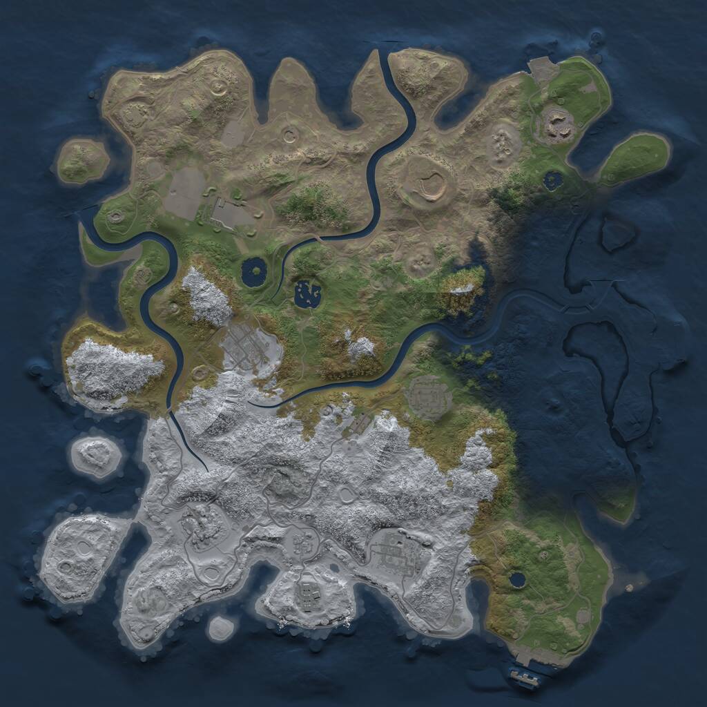 Rust Map: Procedural Map, Size: 3750, Seed: 83472651, 15 Monuments