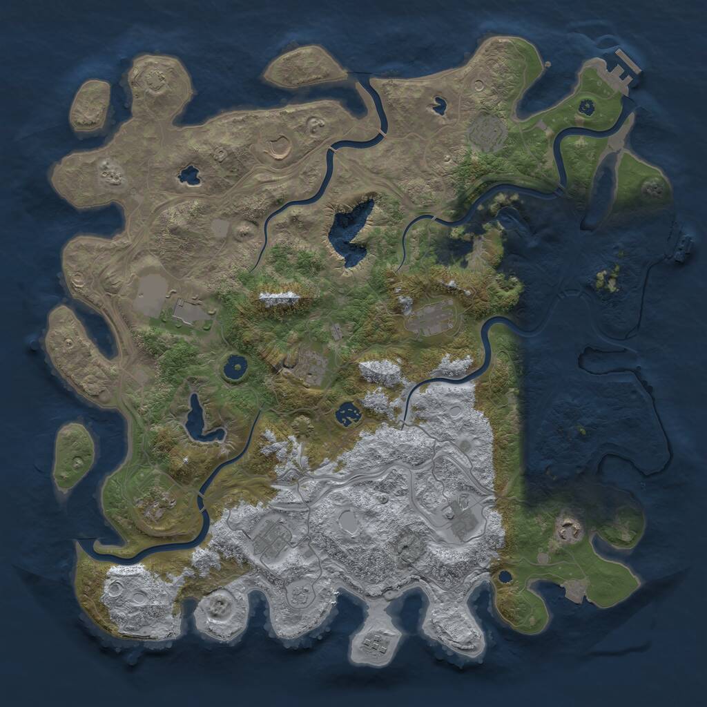 Rust Map: Procedural Map, Size: 4500, Seed: 1858692570, 17 Monuments