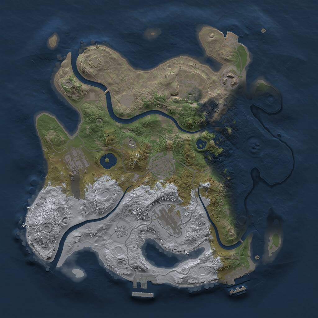 Rust Map: Procedural Map, Size: 3000, Seed: 111674548, 12 Monuments