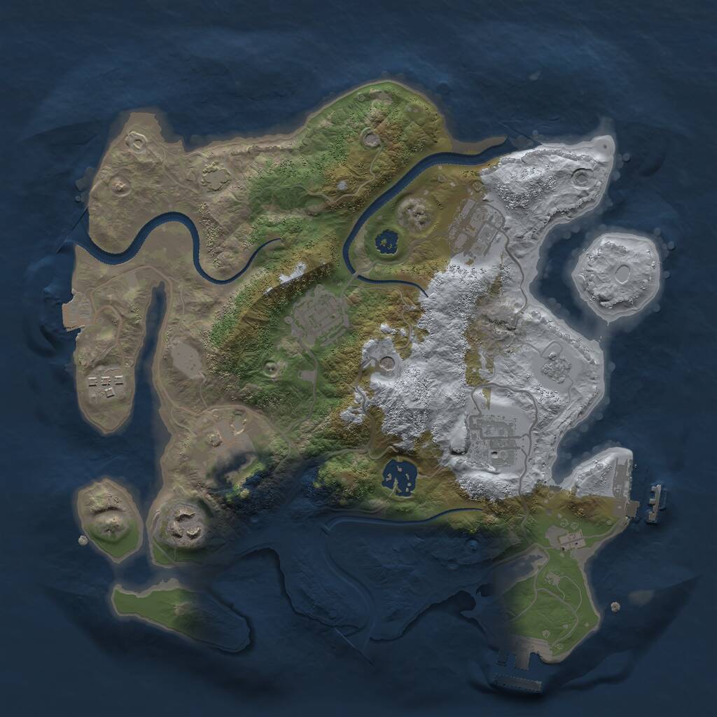 Rust Map: Procedural Map, Size: 3000, Seed: 602711541, 13 Monuments