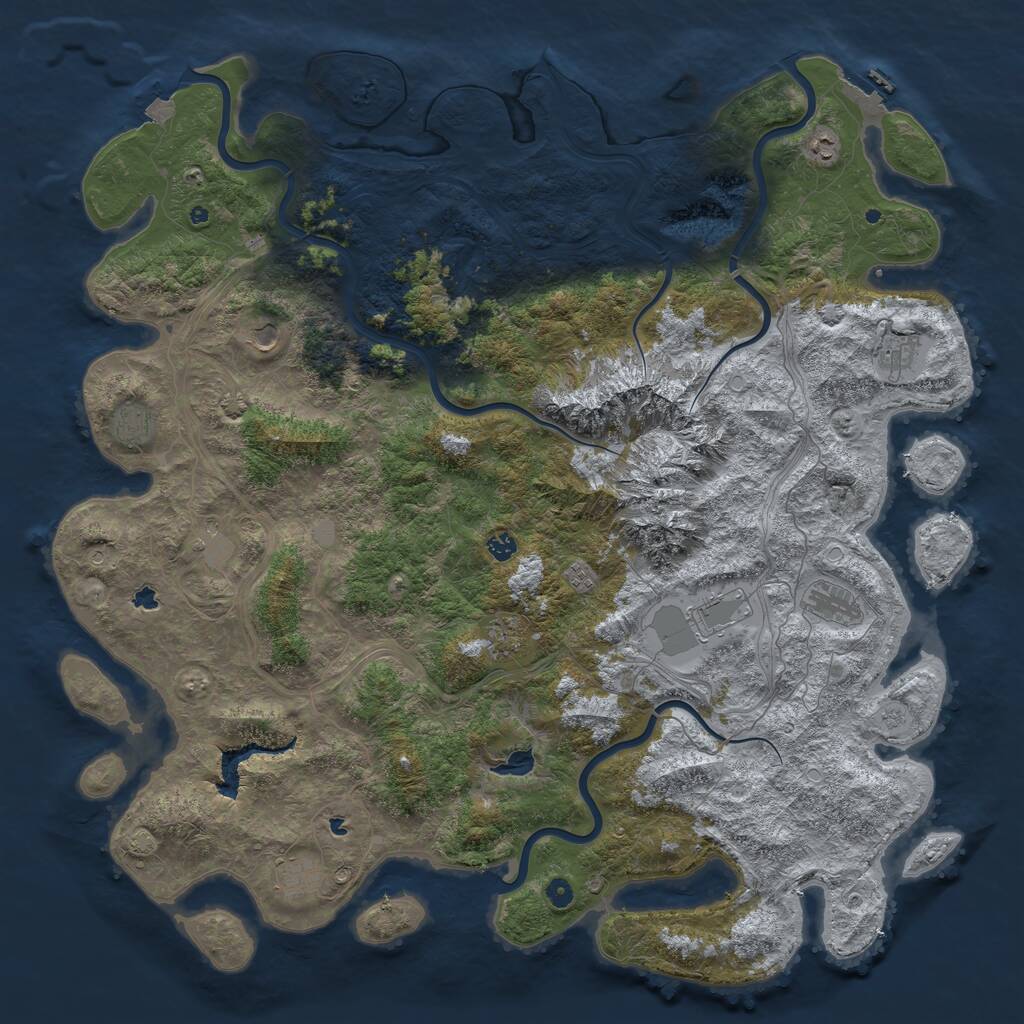 Rust Map: Procedural Map, Size: 5555, Seed: 1726953714, 16 Monuments