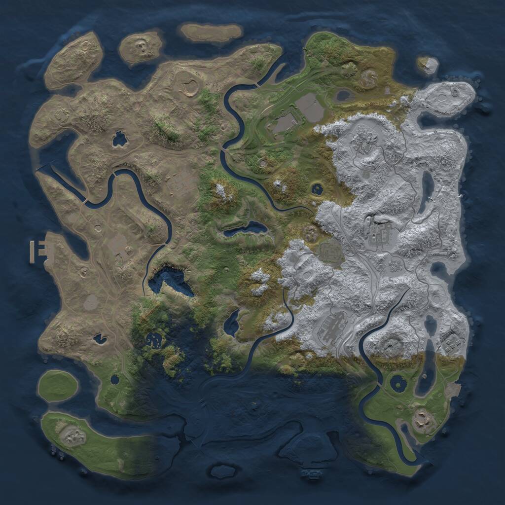 Rust Map: Procedural Map, Size: 4500, Seed: 313668986, 17 Monuments