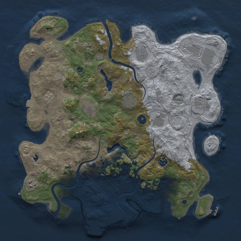 Rust Map: Procedural Map, Size: 4000, Seed: 354893936, 17 Monuments