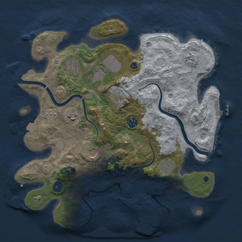 Rust Map: Procedural Map, Size: 3500, Seed: 168637015, 15 Monuments