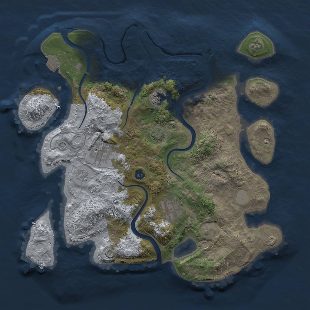 Rust Map: Procedural Map, Size: 3000, Seed: 1798070515, 7 Monuments