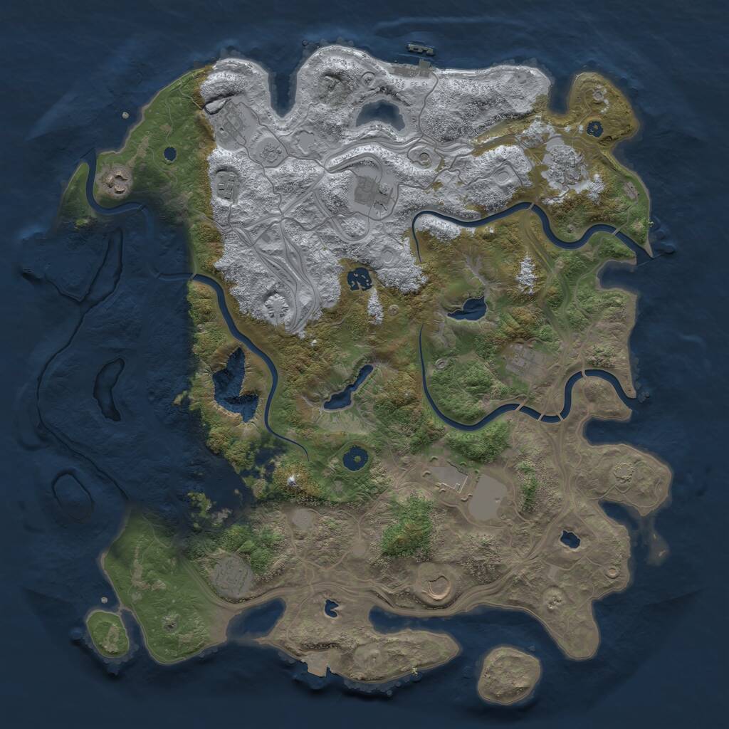 Rust Map: Procedural Map, Size: 4500, Seed: 20015, 17 Monuments