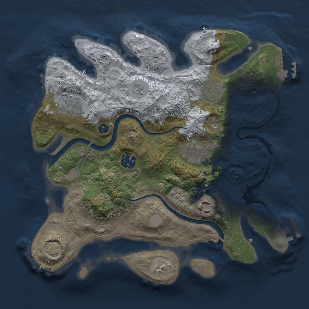 Rust Map: Procedural Map, Size: 3000, Seed: 326361166, 12 Monuments