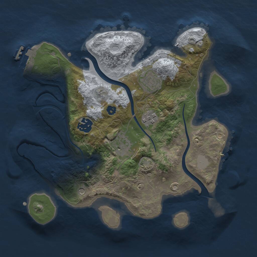 Rust Map: Procedural Map, Size: 2700, Seed: 1783339293, 8 Monuments
