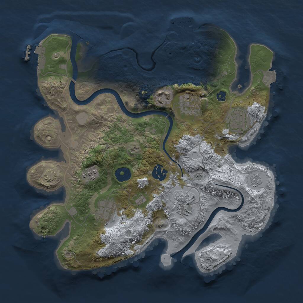 Rust Map: Procedural Map, Size: 3000, Seed: 2365478, 13 Monuments