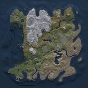 Thumbnail Rust Map: Procedural Map, Size: 4050, Seed: 952394021, 13 Monuments