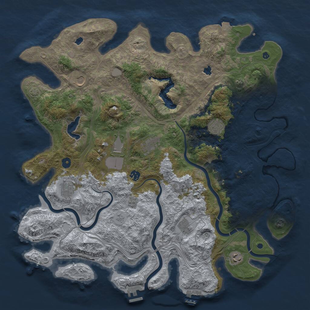Rust Map: Procedural Map, Size: 4600, Seed: 11335553, 15 Monuments