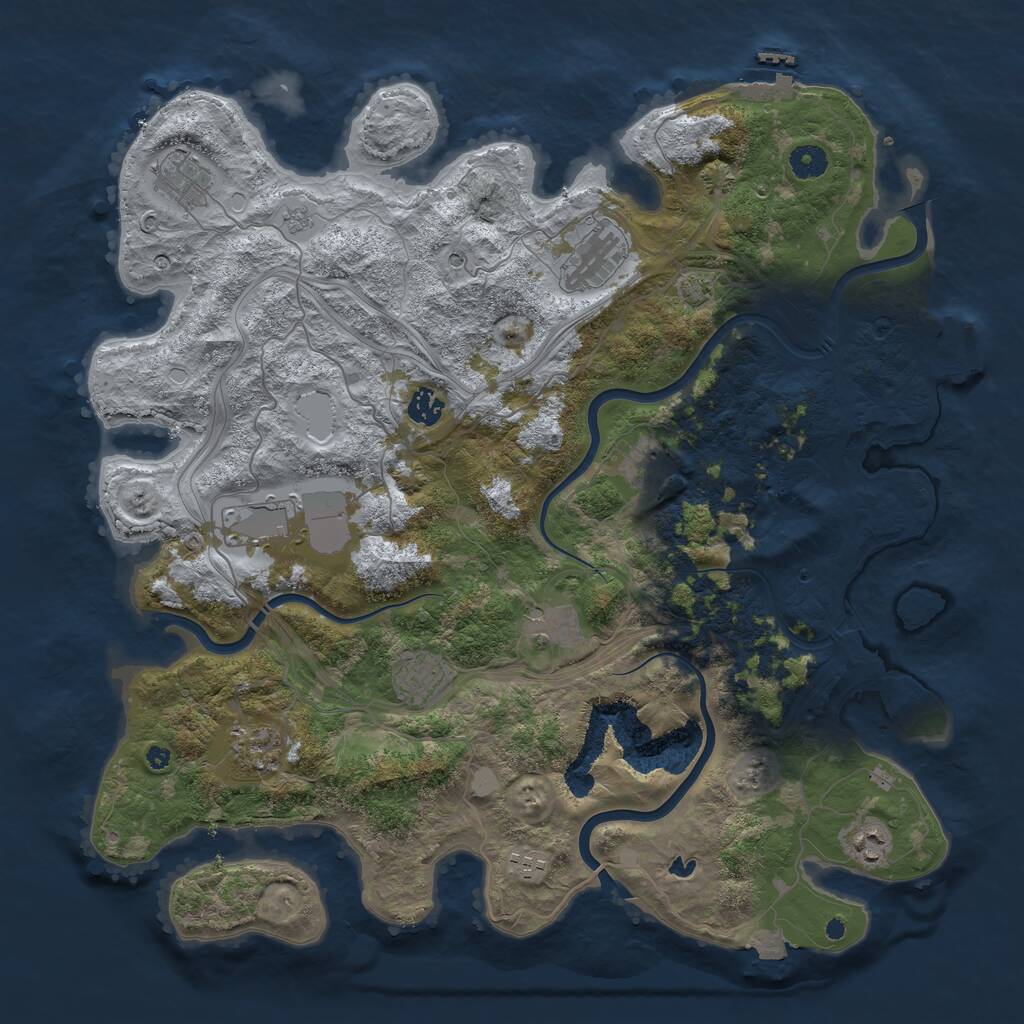 Rust Map: Procedural Map, Size: 4300, Seed: 767937850, 16 Monuments