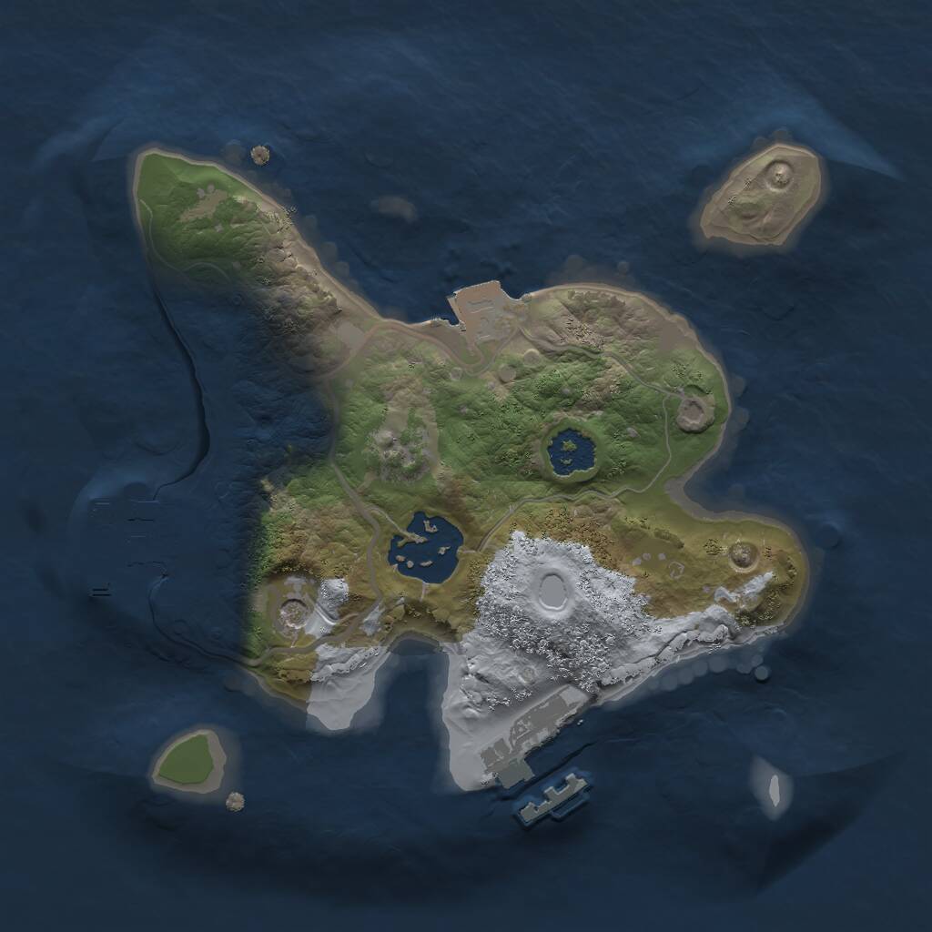 Rust Map: Procedural Map, Size: 2000, Seed: 9510951, 5 Monuments