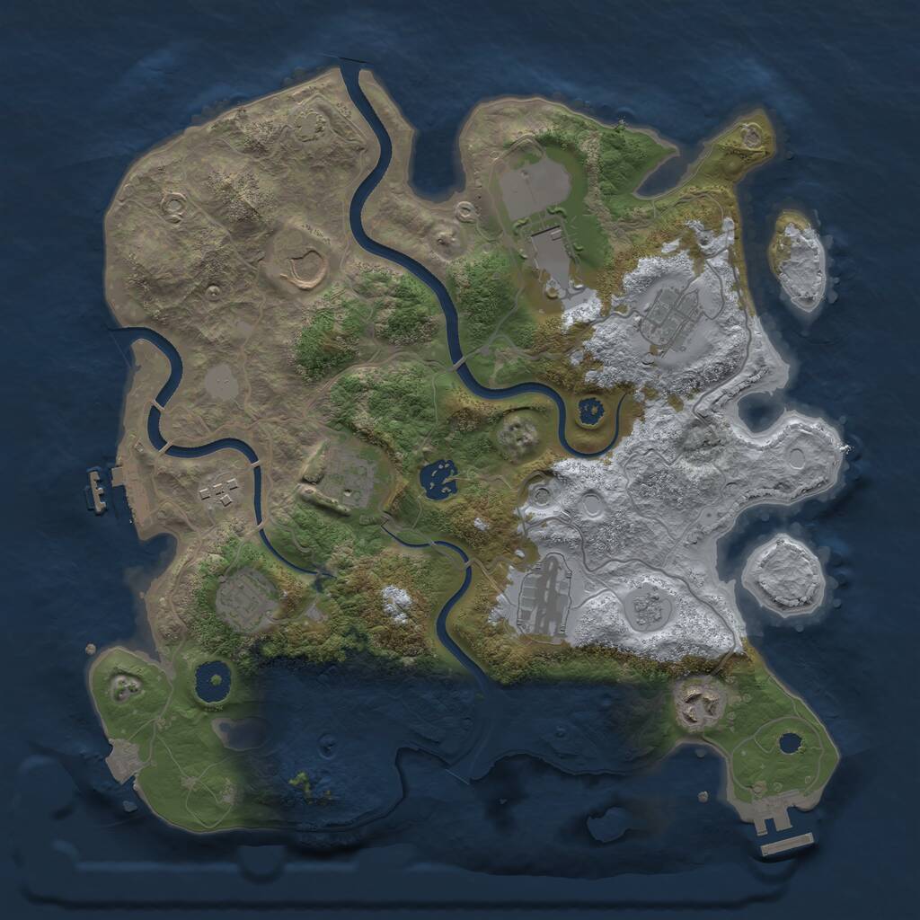 Rust Map: Procedural Map, Size: 3500, Seed: 1772156859, 15 Monuments