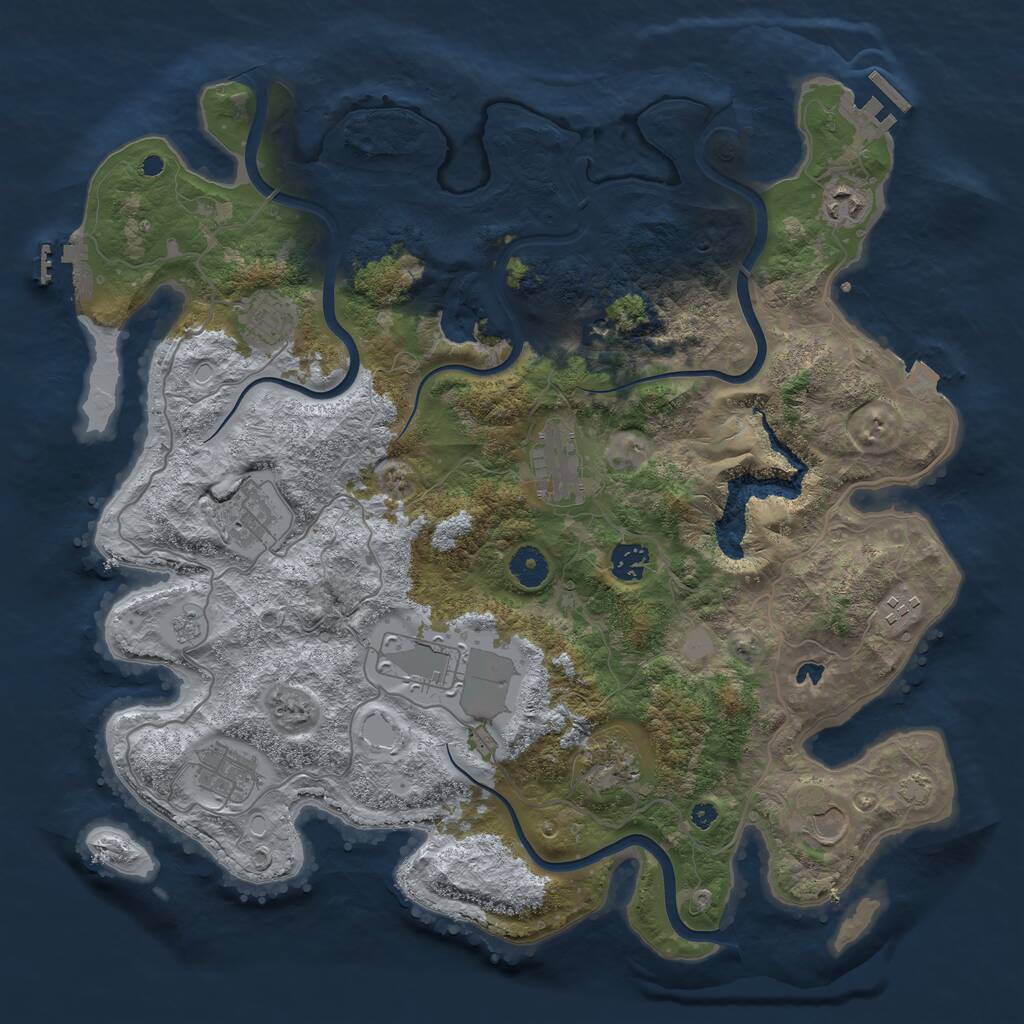 Rust Map: Procedural Map, Size: 4000, Seed: 16748, 16 Monuments