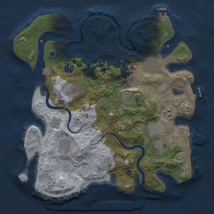 Thumbnail Rust Map: Procedural Map, Size: 3500, Seed: 307490074, 14 Monuments