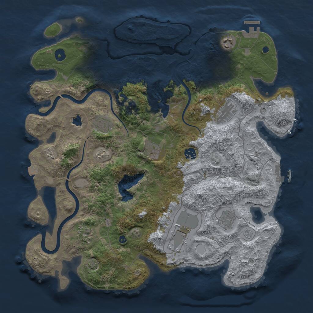 Rust Map: Procedural Map, Size: 4000, Seed: 28335421, 15 Monuments
