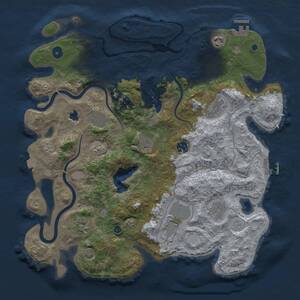 Thumbnail Rust Map: Procedural Map, Size: 4000, Seed: 28335421, 15 Monuments
