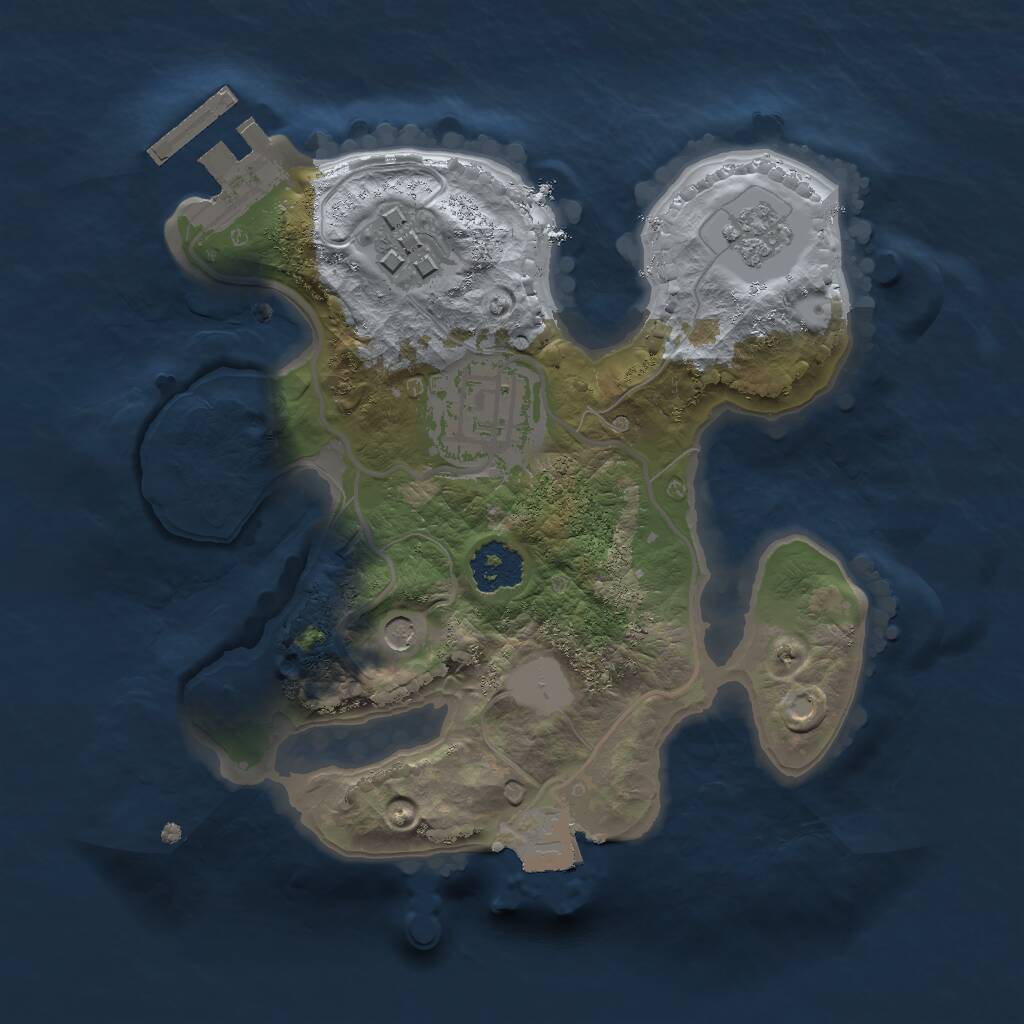 Rust Map: Procedural Map, Size: 2000, Seed: 1024110101, 6 Monuments