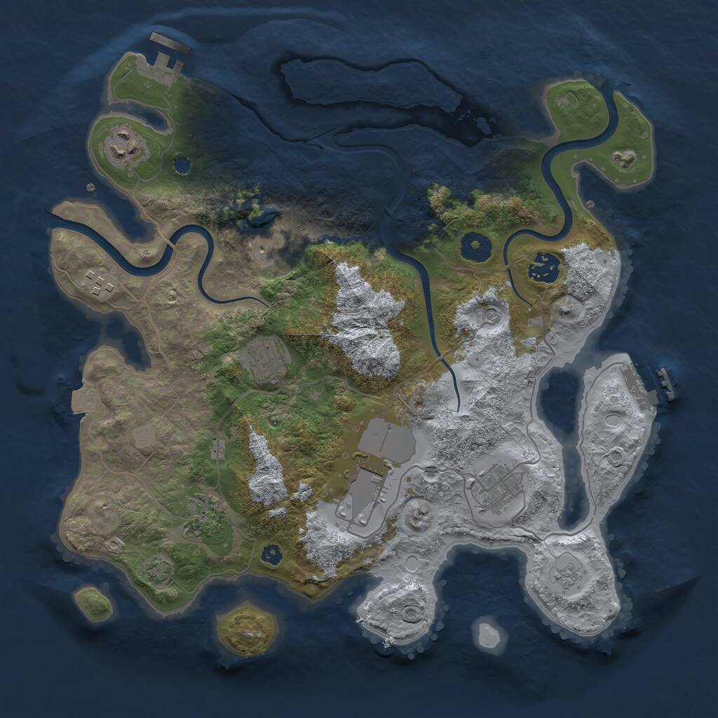 Rust Map: Procedural Map, Size: 3500, Seed: 150000, 14 Monuments