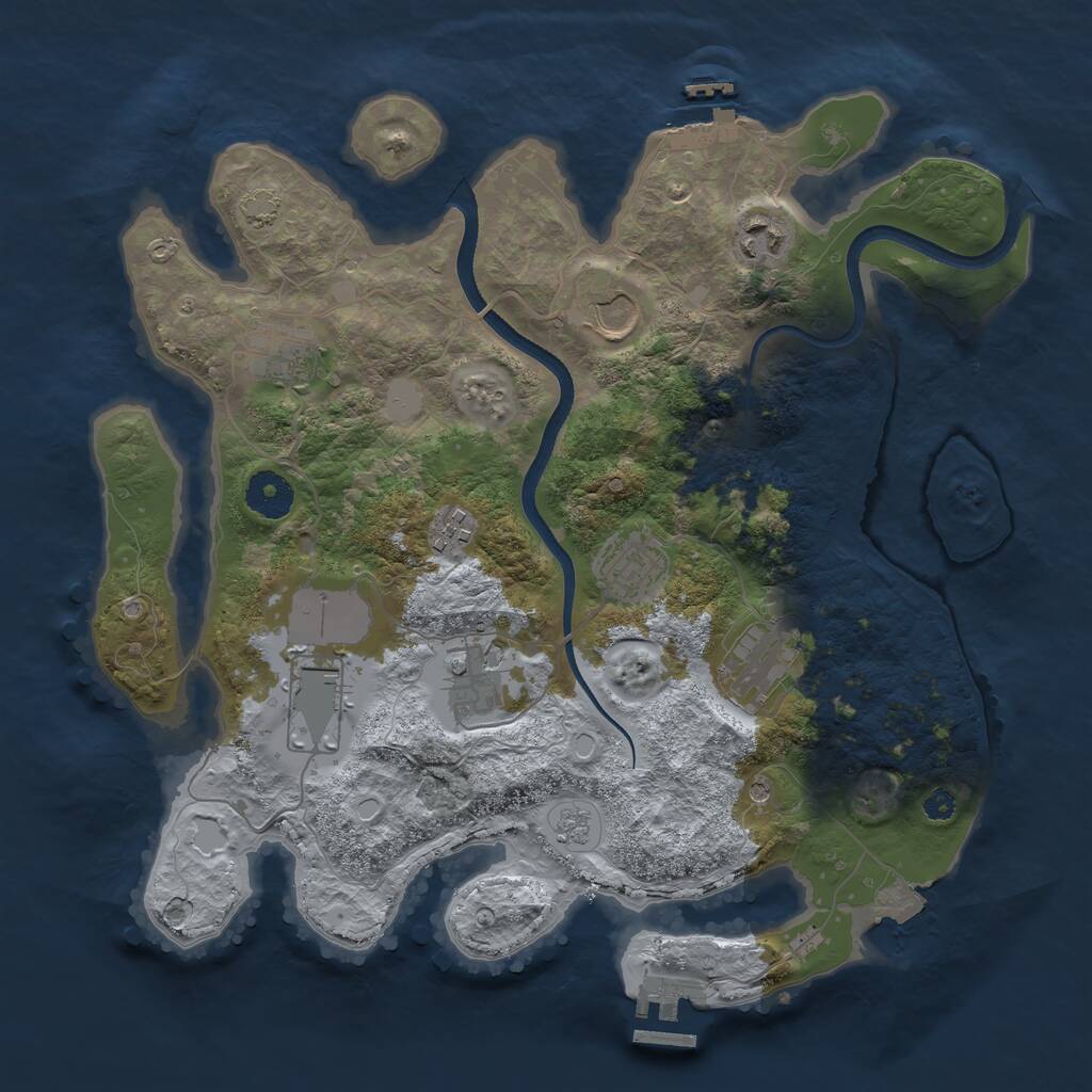 Rust Map: Procedural Map, Size: 3500, Seed: 20252026, 14 Monuments