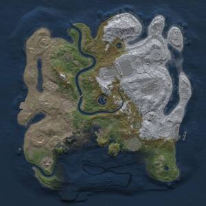 Thumbnail Rust Map: Procedural Map, Size: 3500, Seed: 1772363470, 14 Monuments